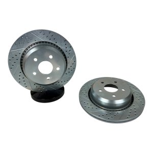 Jeep Gladiator JT Brake Rotors (2) - Rear - Baer Brakes - Big Claw Performance, Slot & Drilled - Zinc-Plated - `20-`26